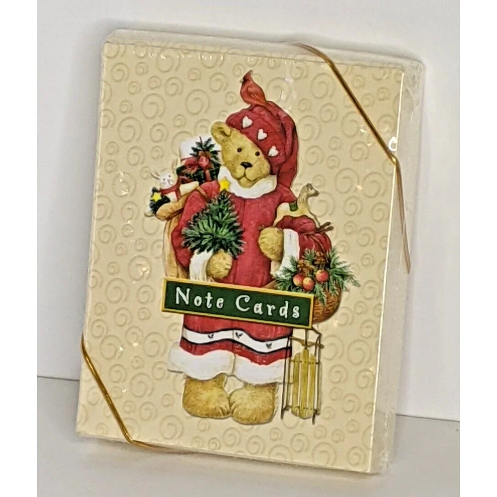 NEW Santa Bear Notecards Set of 16 Cute for Christmas Cards Invitations Blank